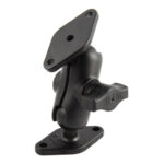 RAM Double Ball Diamond Plate Mount - B Size Short