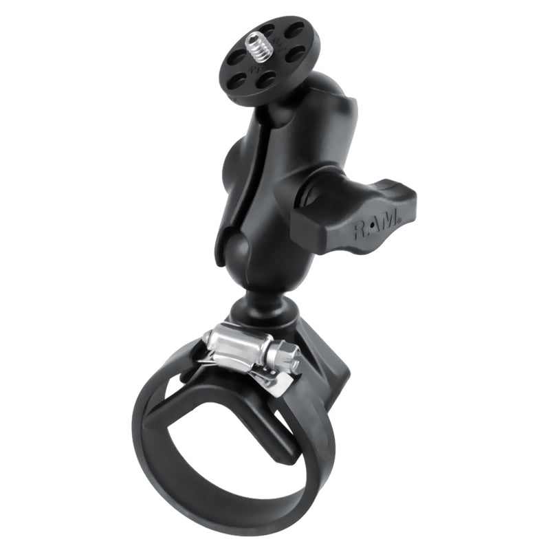 RAM-B-108B-A-366U.jpg RAM® Strap Hose Clamp Mount with 1/4"-20 Camera Adapter - Short - Image 1