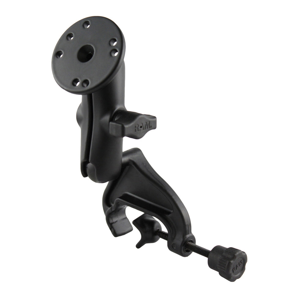 RAM-B-121-202U RAM Double Ball Yoke Clamp Mount with Round Plate - Medium - Image 1