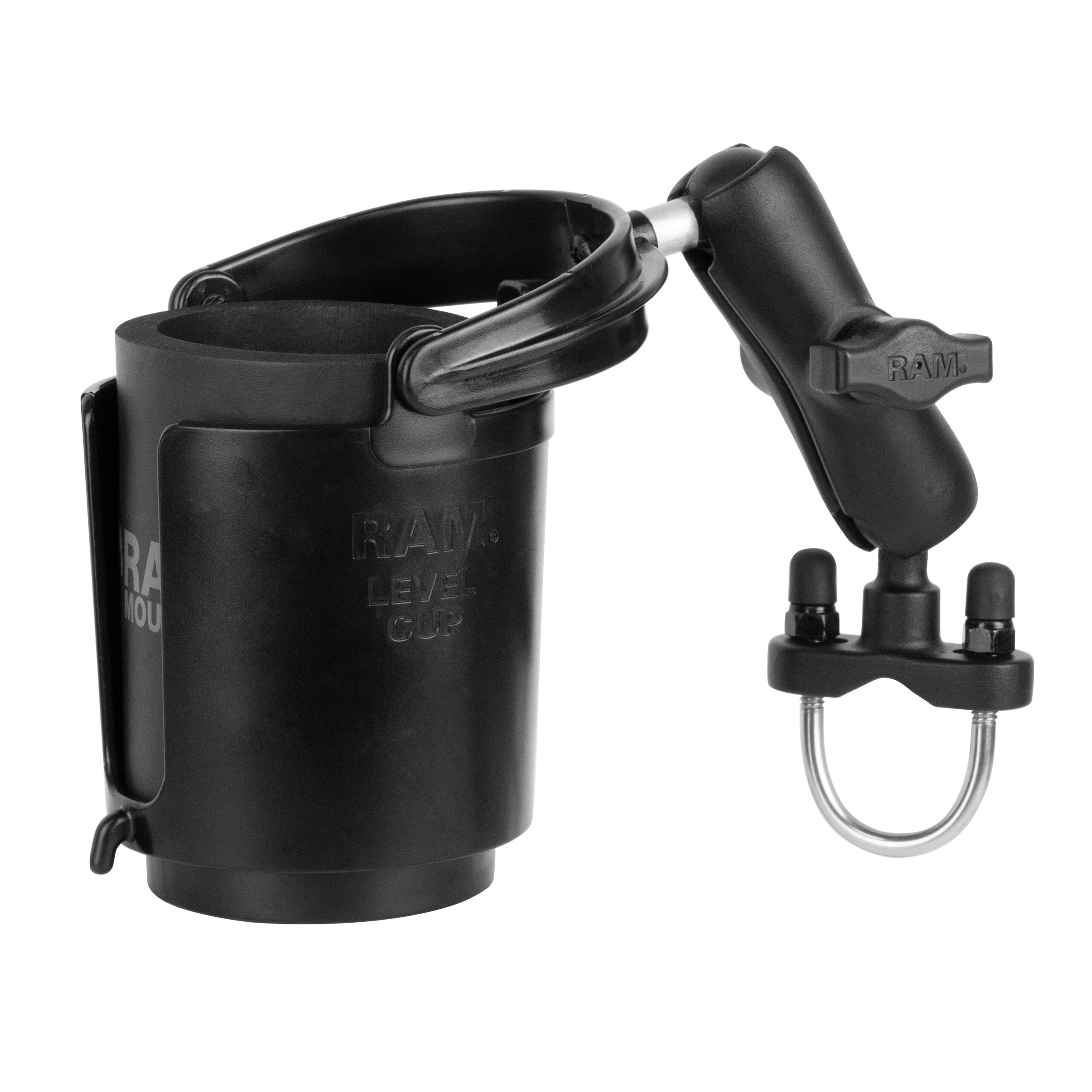 RAM-B-132-1RU.jpg RAM® Level Cup 16oz Drink Holder with U-Bolt Base - 1" - 1.25" Rails - Image 1