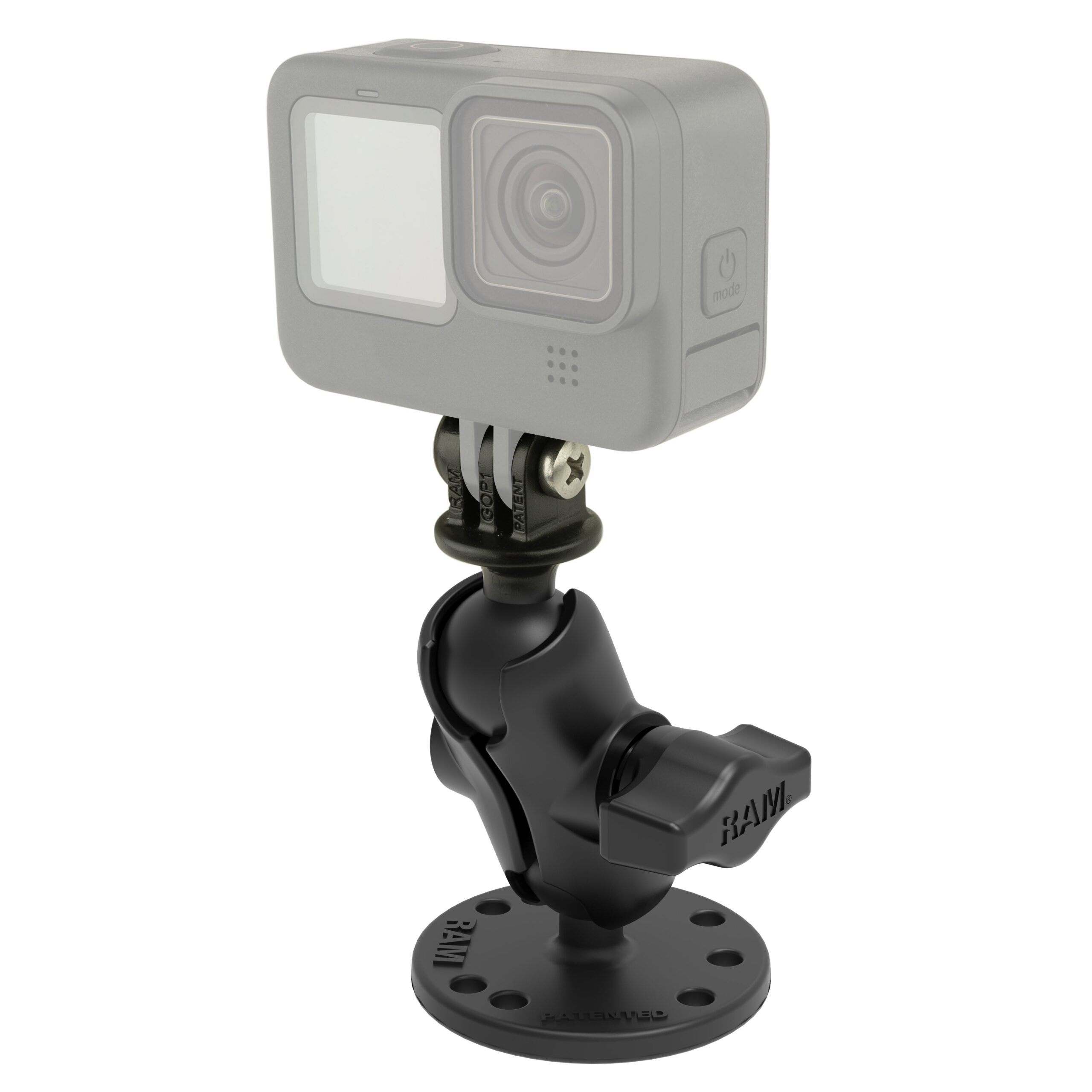RAM-B-138-A-GOP1U.jpg RAM® Drill-Down Double Ball Mount with Universal Action Camera Adapter - Image 1