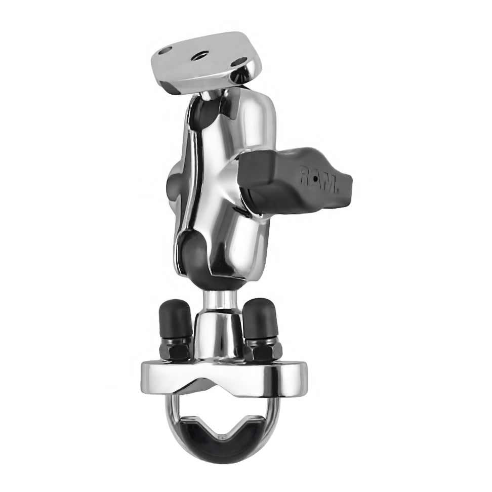 RAM-B-149ACH-LO4.jpg RAM® Chrome Handlebar U-Bolt Mount with Short Double Socket Arm - Image 1