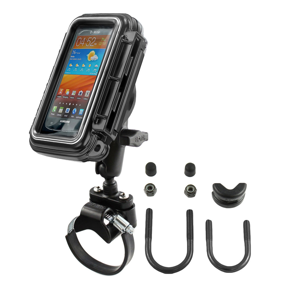 RAM-B-149Z-2-AQ2.jpg RAM® Aqua Box® ATV/UTV Rail Mount for Medium Devices - Image 1