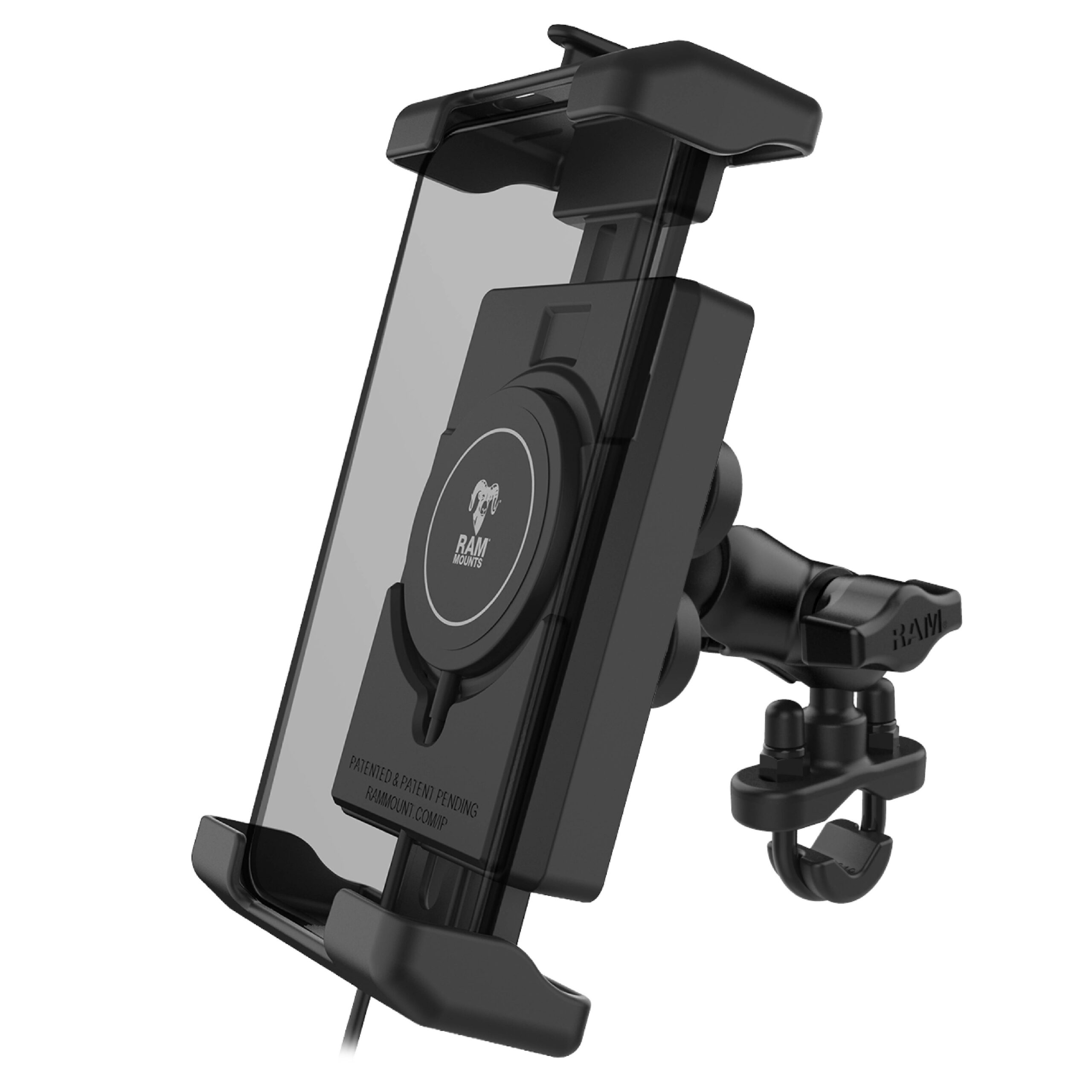 RAM-B-149Z-A-PD7V-W2MU.jpg RAM® Quick-Grip™ Pro XL Vibration Damping Phone Mount & Qi2 15W Charger - Image 1
