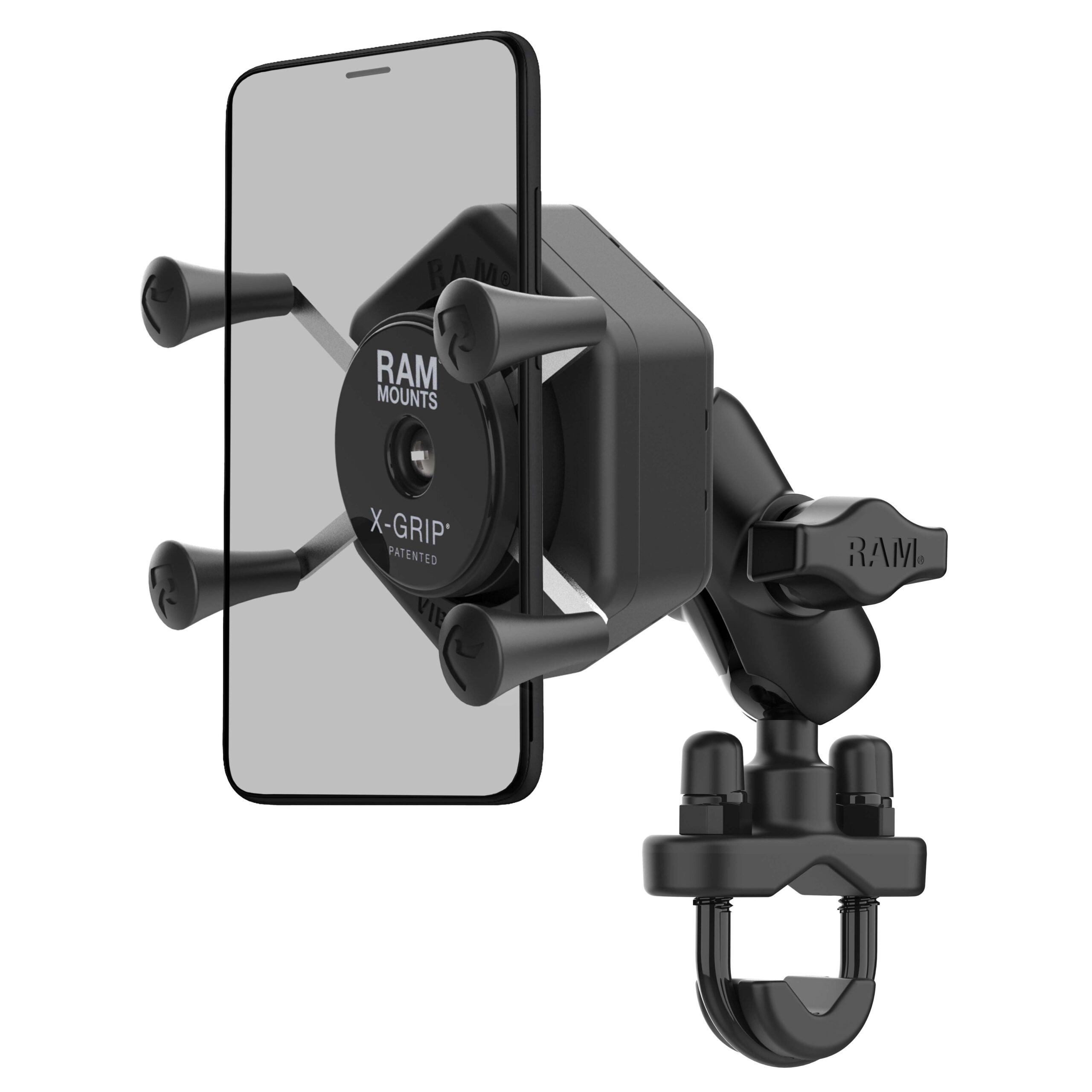 RAM-B-149Z-A-UN7-462 RAM X-Grip Phone Mount with Vibe-Safe & U-Bolt Base - Short - Image 1