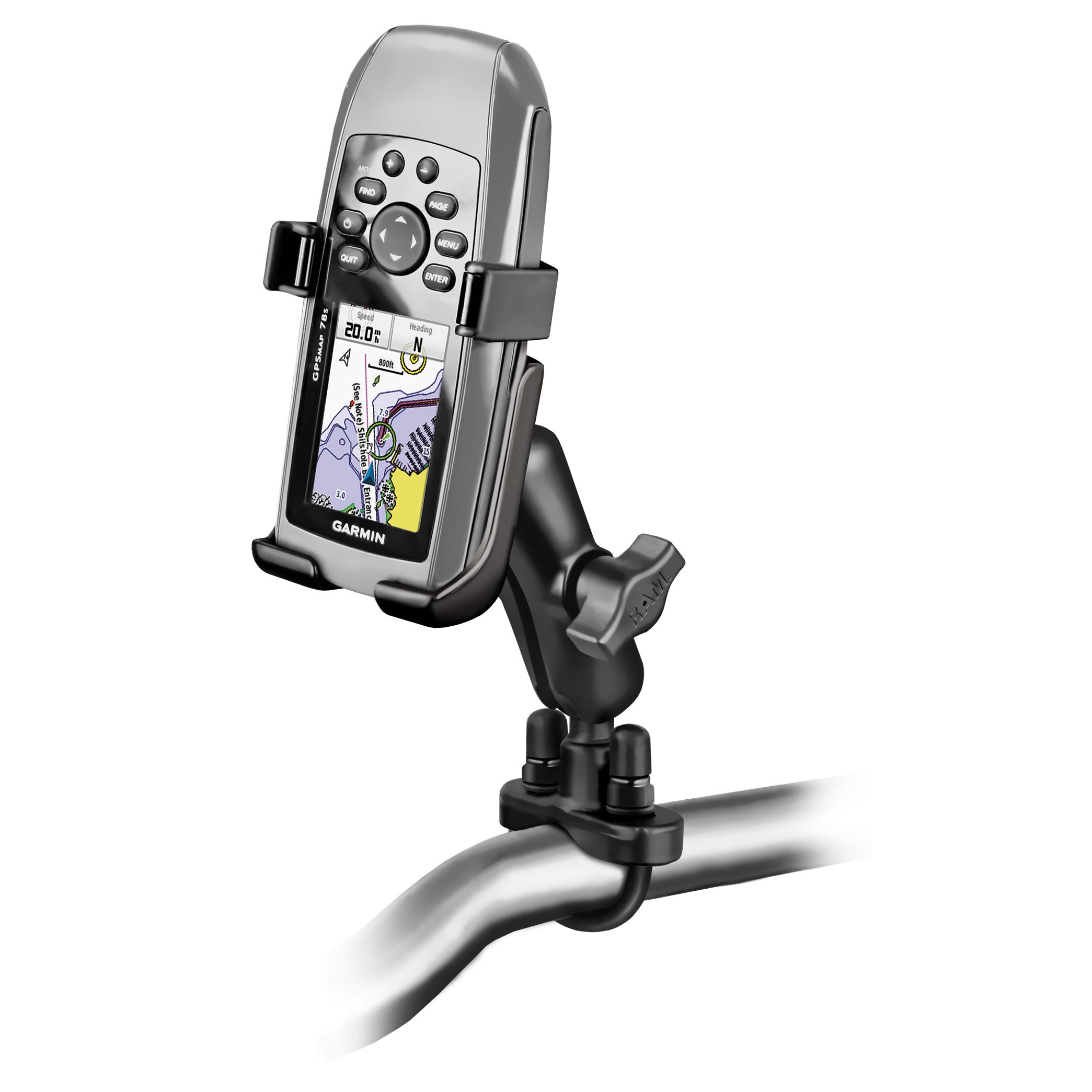 RAM-B-149Z-GA40U RAM U-Bolt Mount for Garmin GPSMAP 73, 78, 78S, 78SC - Zinc - Image 1