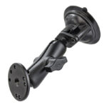 RAM Twist-Lock Suction Cup Double Ball Mount with Round Plate - Medium