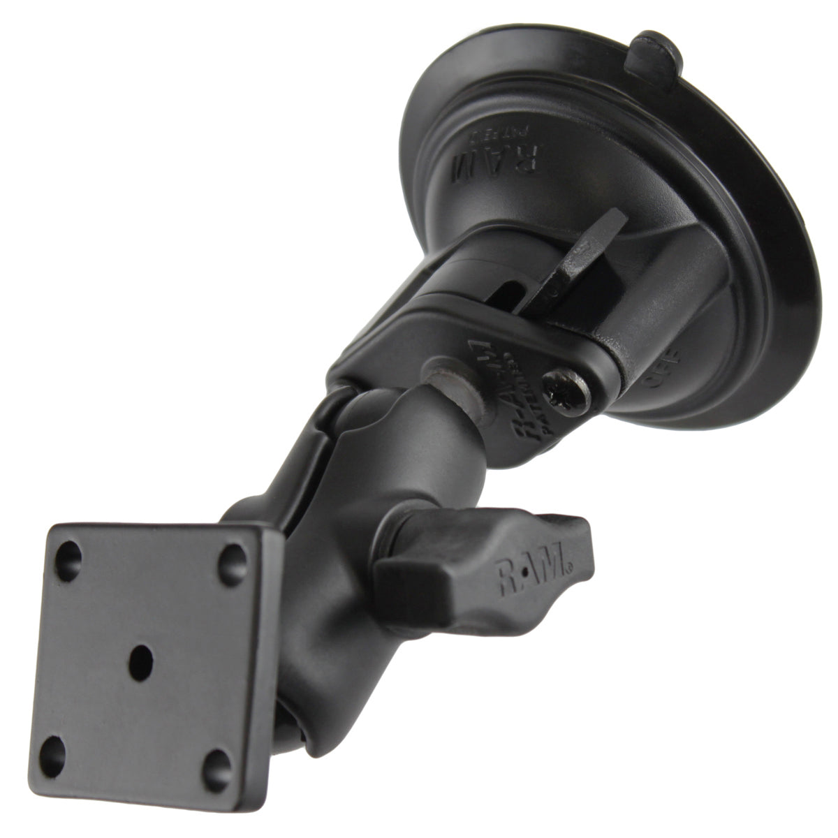 RAM-B-166-A-347-DYN1U.jpg RAM® Twist-Lock™ Suction Cup Double Ball Mount with AMPS Hole Pattern - Image 1
