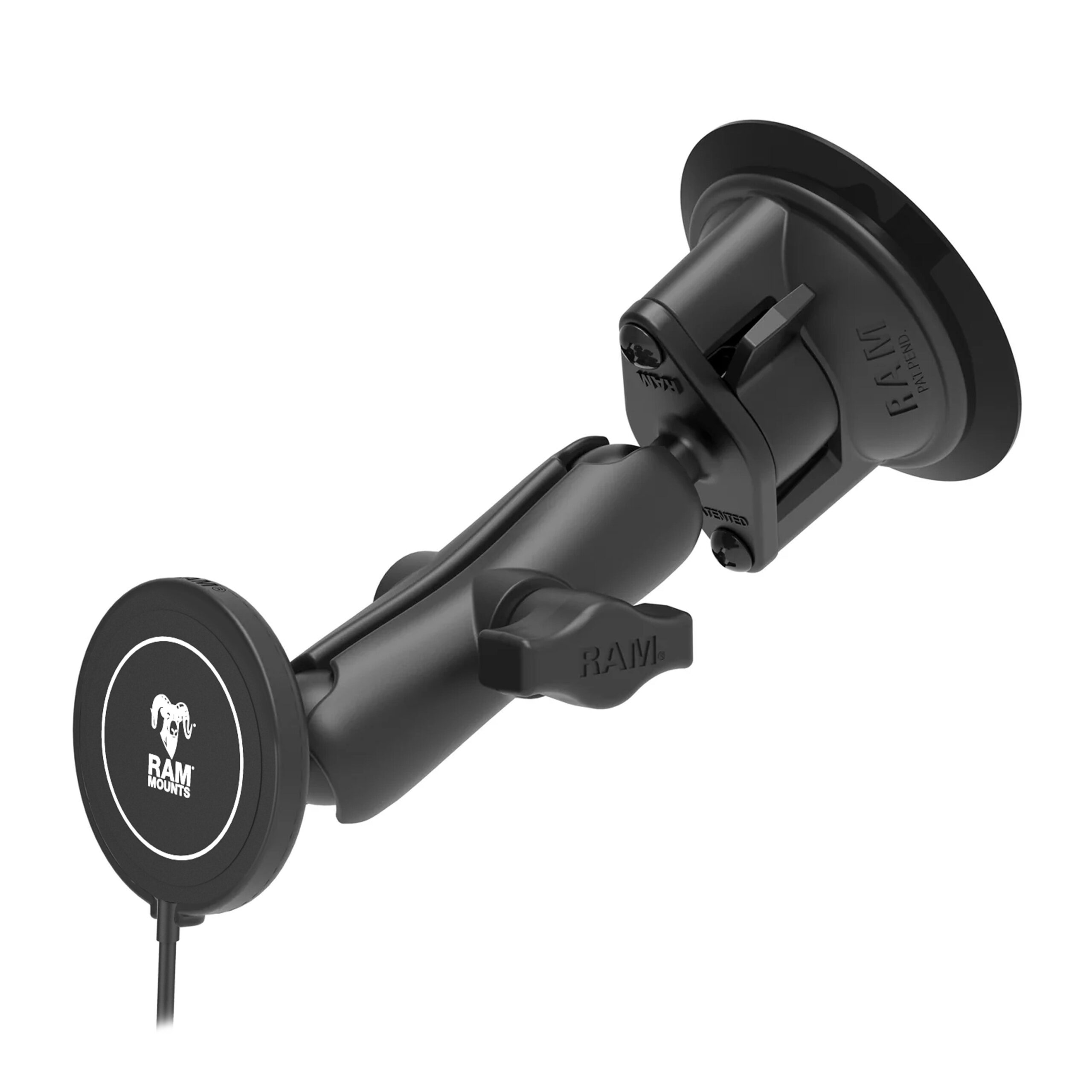 RAM-B-166-AP-MAG-1-W2MU RAM Twist-Lock Suction Cup Mount with RAM® Qi2 15W Wireless Charger - Image 1