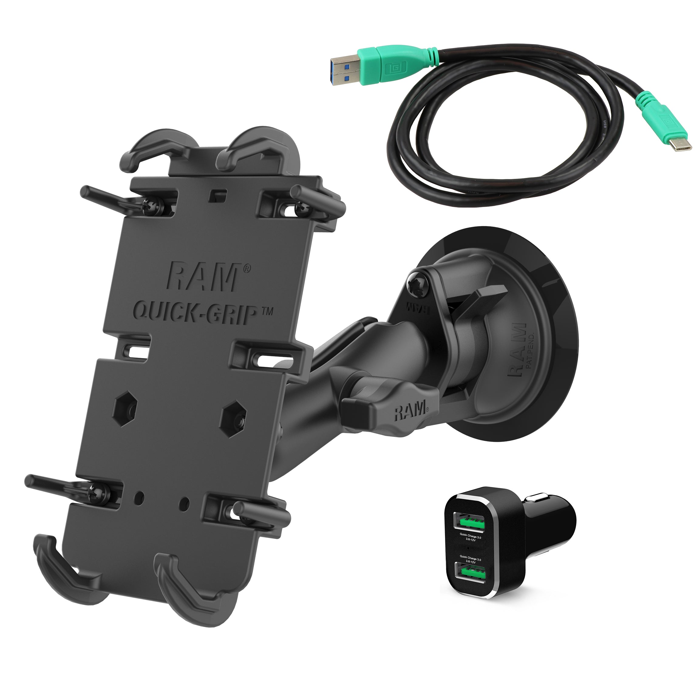 RAM-B-166-PD4-2QCCIGU.jpg RAM® Quick-Grip™ XL Type-C Vehicle Bundle - Image 1