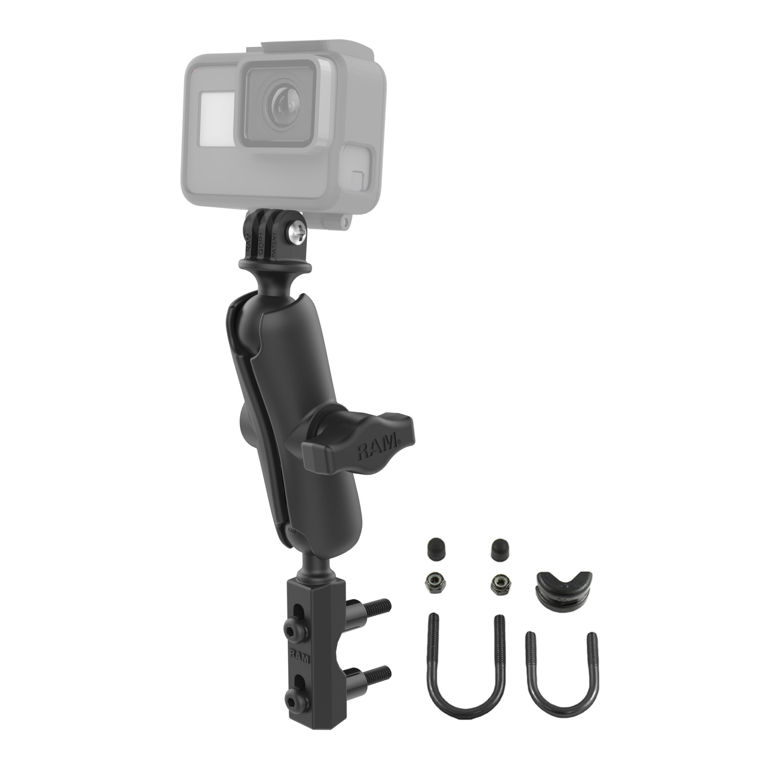 RAM-B-174-GOP1U.jpg RAM® Brake/Clutch Reservoir Mount with Universal Action Camera Adapter - Image 1