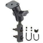 RAM® Motorcycle Brake/Clutch Reservoir Mount with Diamond Plate - Short