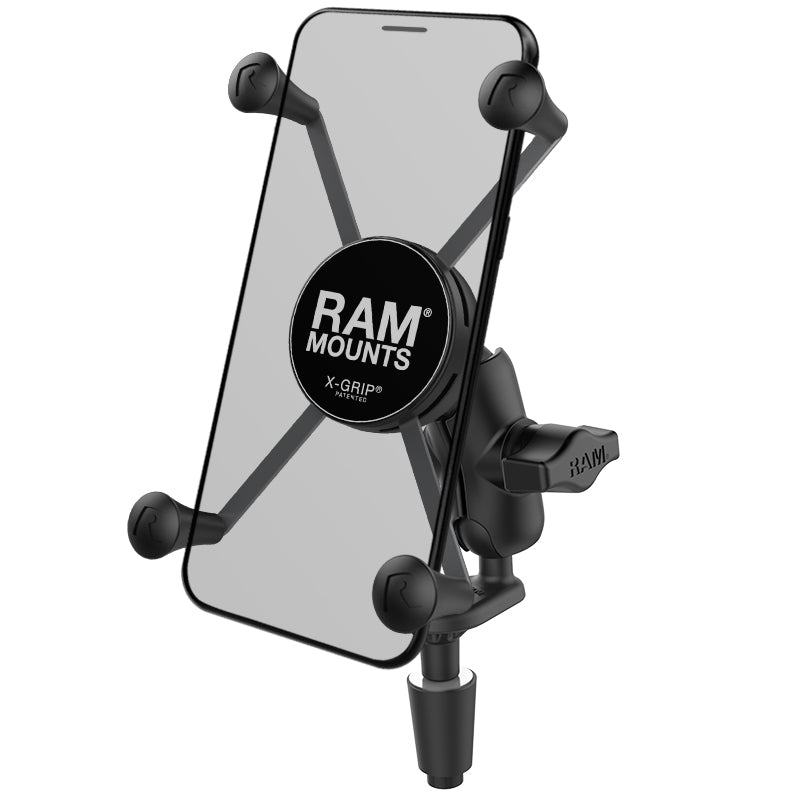 RAM-B-176-A-UN10U RAM X-Grip Large Phone Mount with Motorcycle Fork Stem Base - Image 1