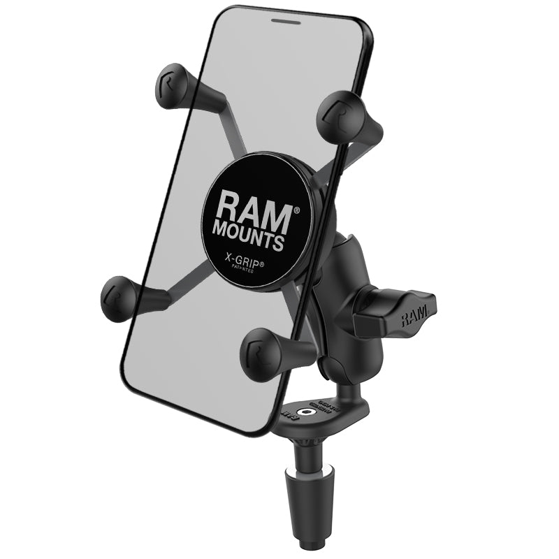 RAM-B-176-A-UN7U RAM X-Grip Phone Holder with Motorcycle Fork Stem Base - Image 1