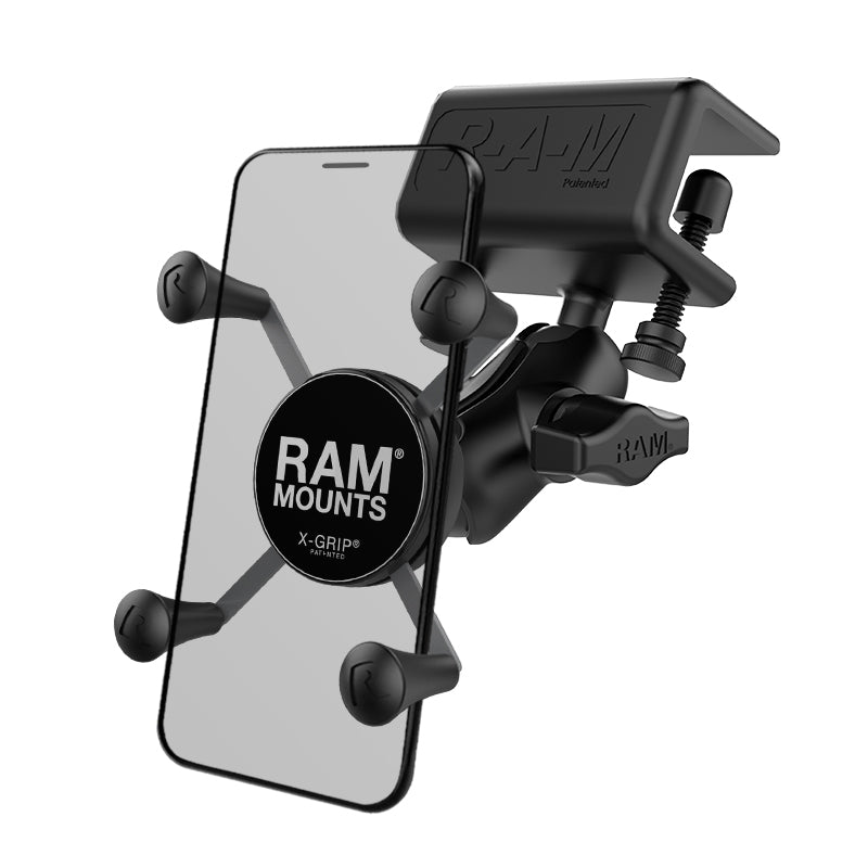 RAM-B-177-UN7U.jpg RAM® X-Grip® Phone Mount with Glare Shield Clamp Base - Image 1