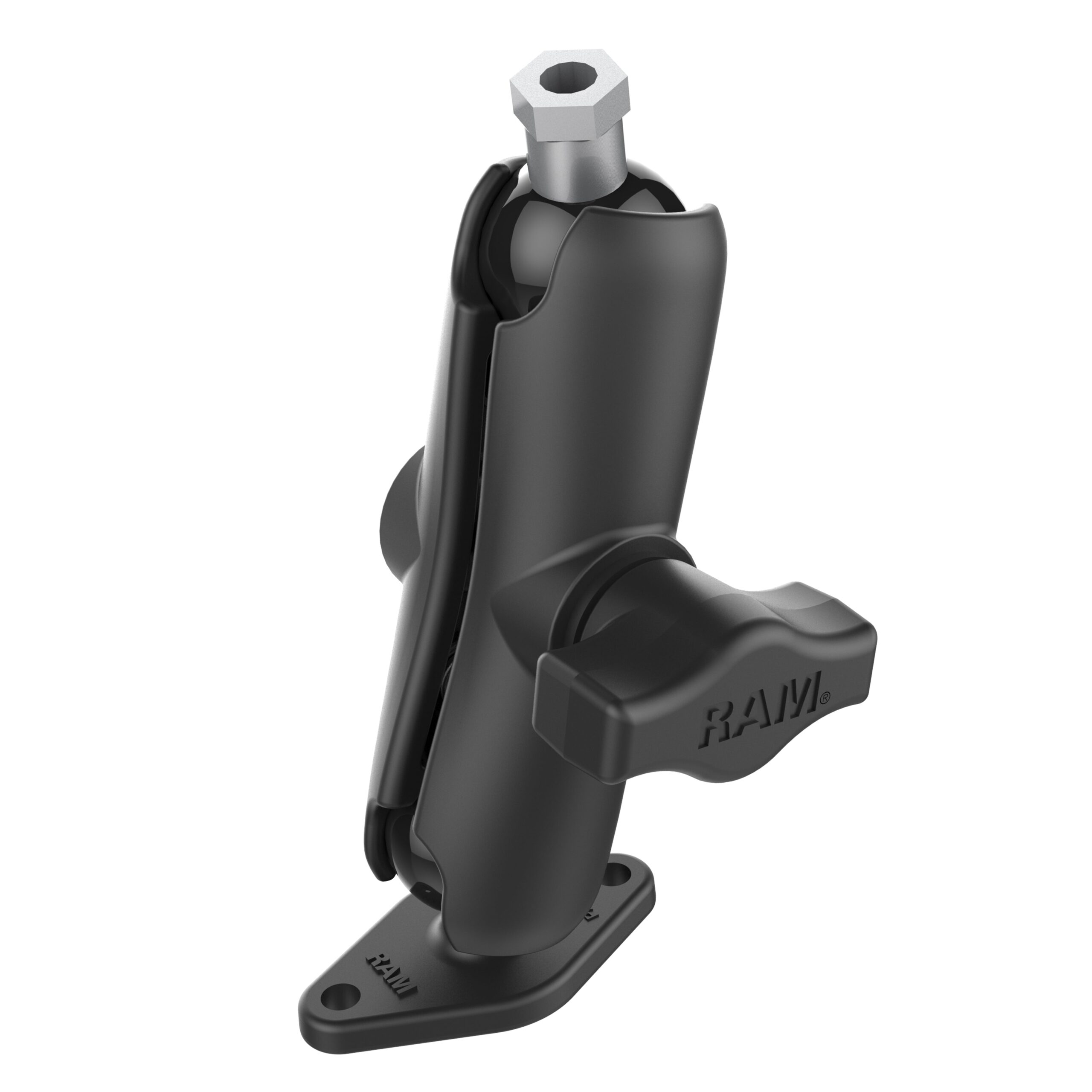 RAM-B-185U.jpg RAM® Double Ball Mount with Diamond Plate & 1/4"-20 Female Threaded Post - Image 1