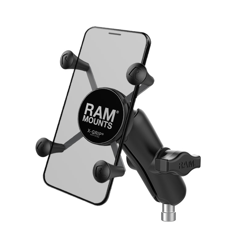 RAM-B-367-UN7U.jpg RAM® X-Grip® Phone Mount with Motorcycle Handlebar Clamp Base - Image 1