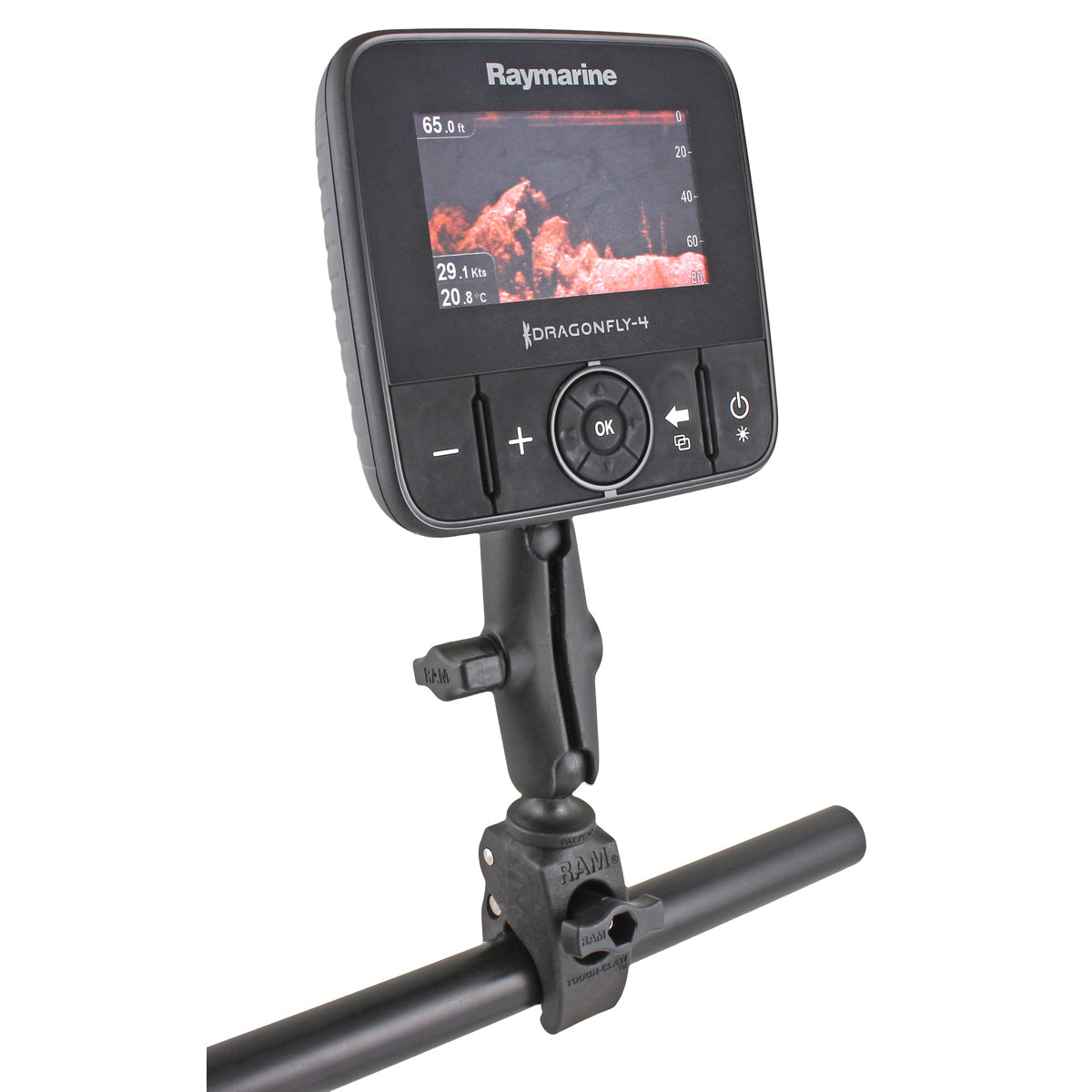 RAM-B-400-379-M616U.jpg RAM® Tough-Claw™ Small Clamp Mount for Raymarine Dragonfly Series - Image 1