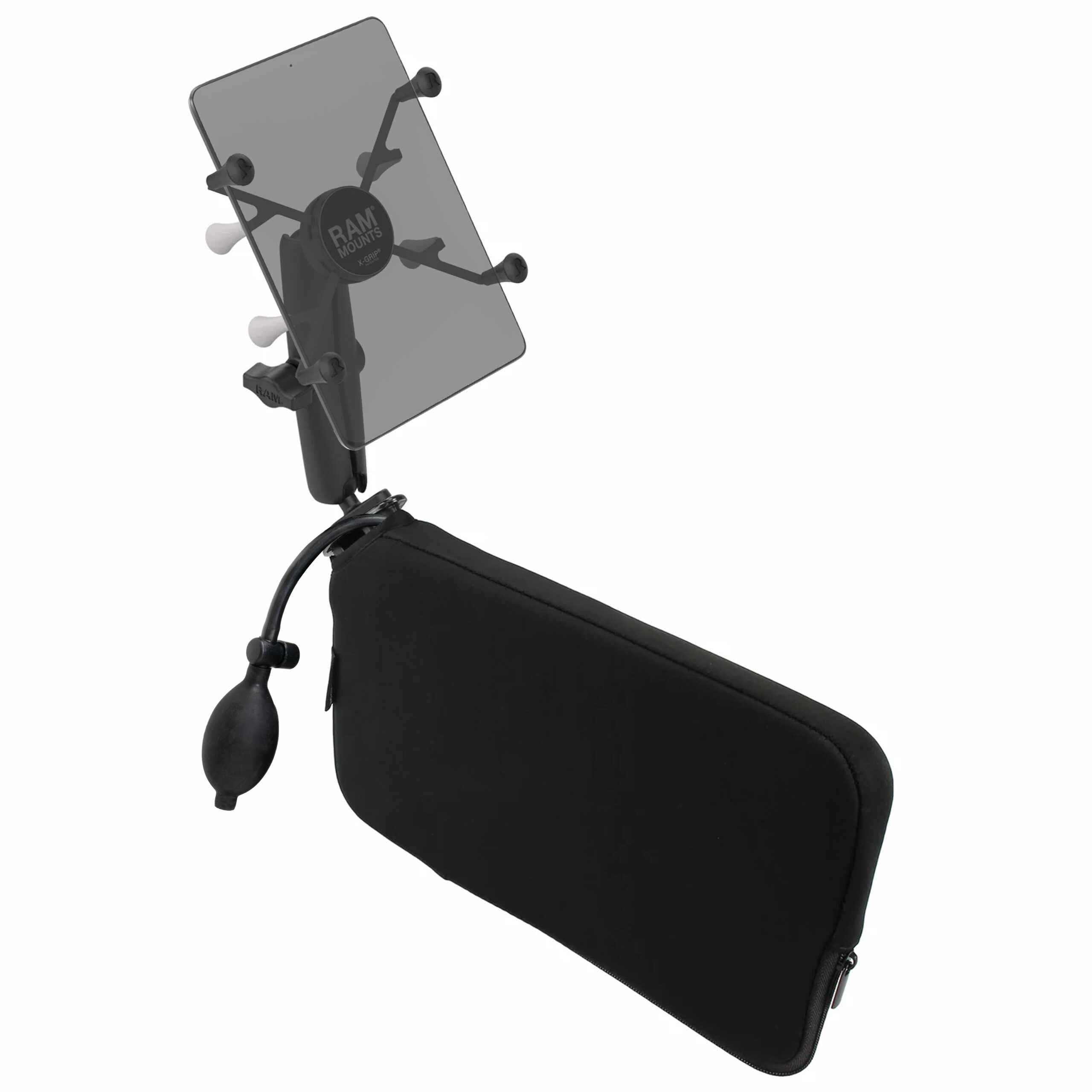 RAM-B-407-C-PUMP-UN8U.jpg RAM® X-Grip® with RAM® Tough-Wedge™ & Pump for 7"-8" Tablets - Long Arm - Image 1
