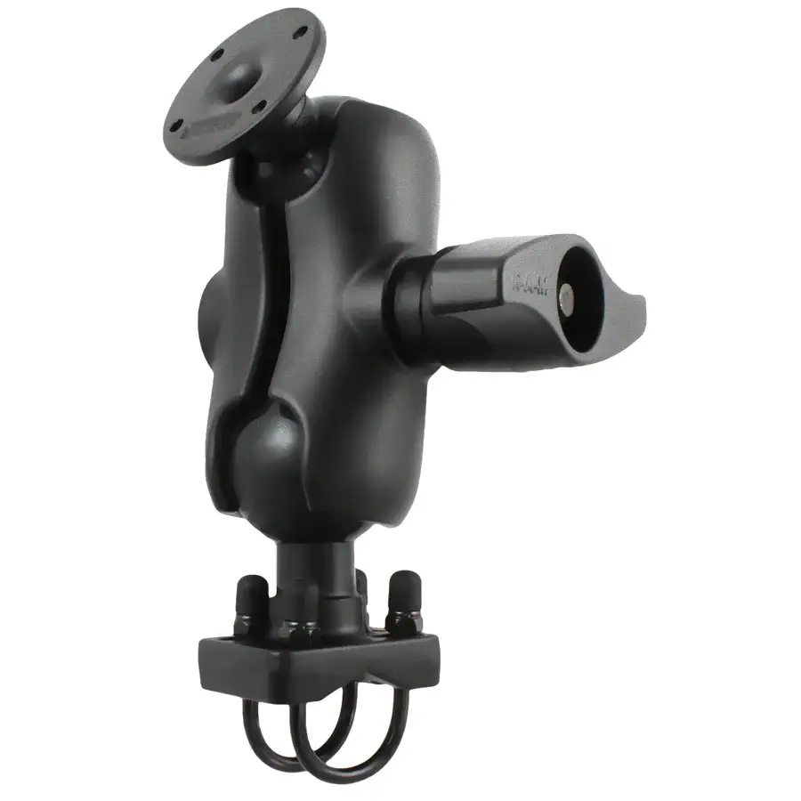 RAM-D-254-C-235U.jpg RAM Double U-Bolt Rail Mount with Round AMPS Plate - Image 1