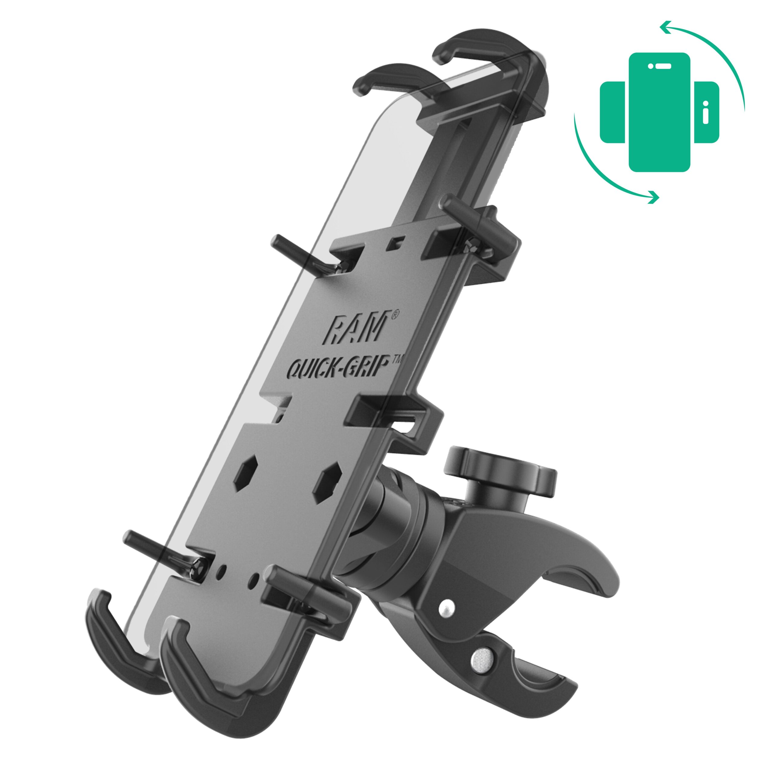 RAM-HOL-PD4-400-1RU.jpg RAM® Quick-Grip™ XL Phone Mount with Rotating Low-Profile Tough-Claw™ - Image 1