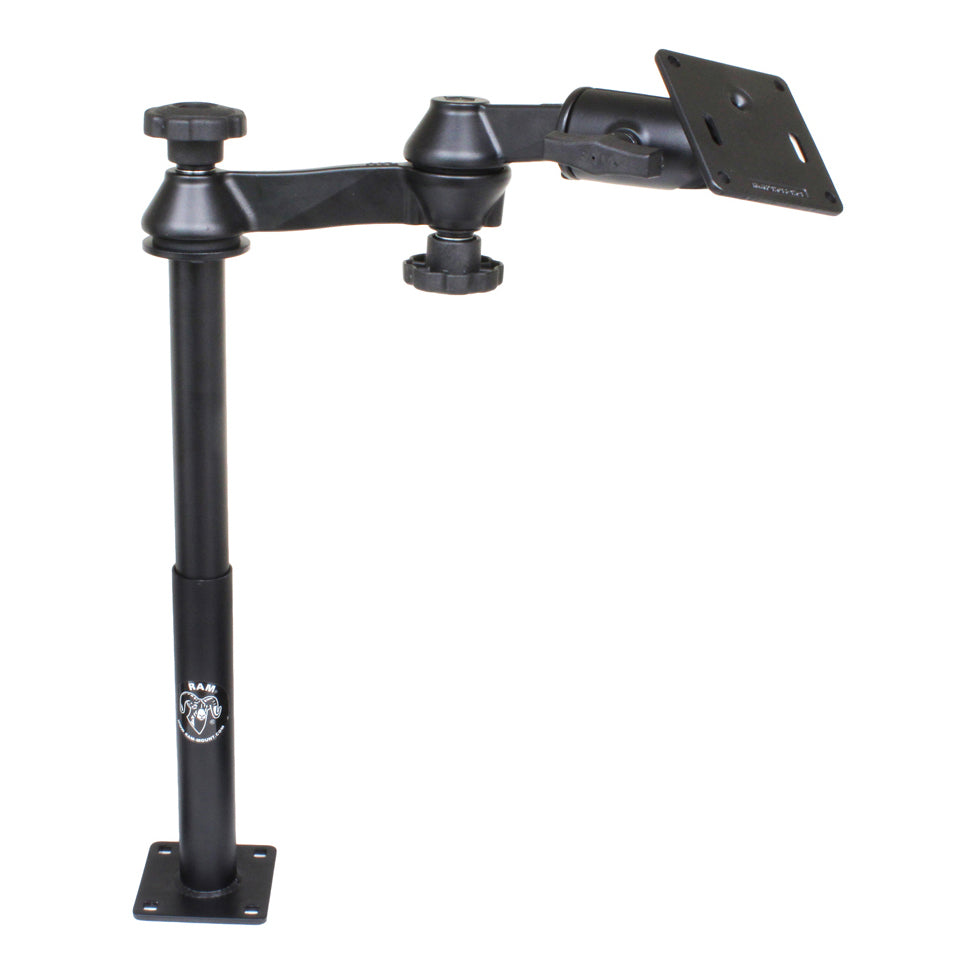 RAM-VP-SW1-129-2461.jpg RAM® Tele-Pole™ with 12" & 9" Poles, Swing Arms & 75x75mm VESA Plate - Image 1