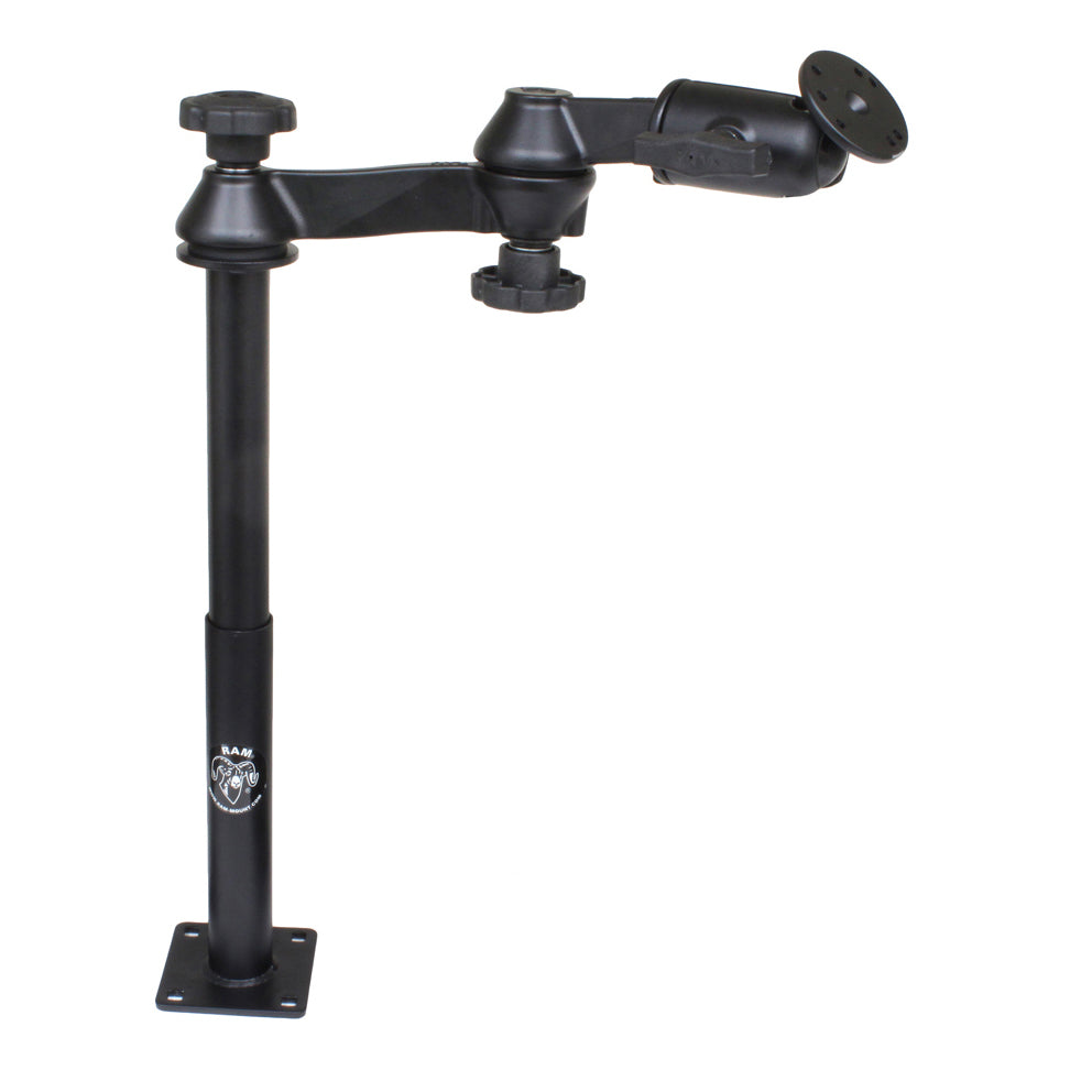 RAM-VP-SW1-129.jpg RAM® Tele-Pole™ with 12" & 9" Poles, Double Swing Arms & Round Plate - Image 1