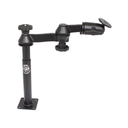 RAM Tele-Pole with 8" & 9" Poles Double Swing Arms & Round Plate