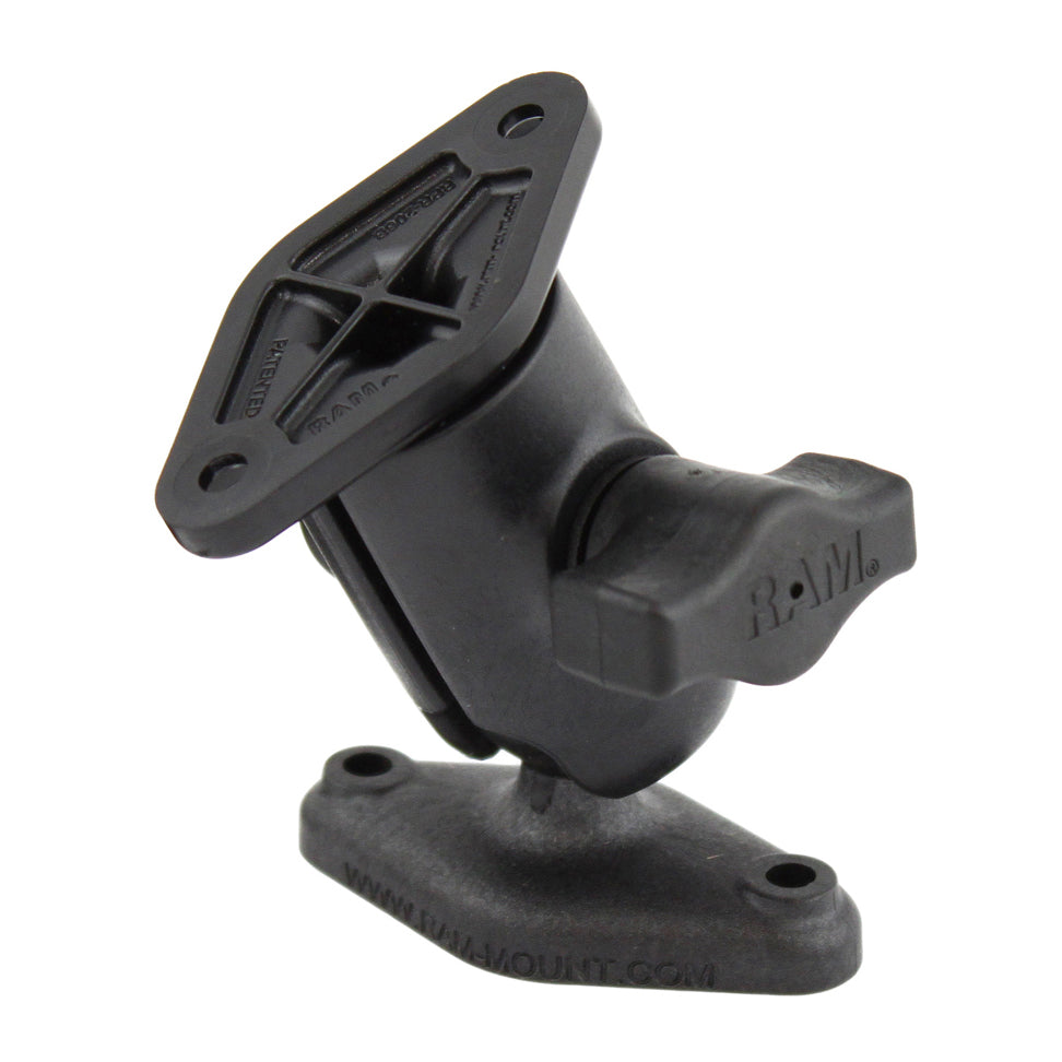 RAP-B-104-2U.jpg RAM® Composite Single Ball & Swivel Mount with Two Diamond Plates - Image 1