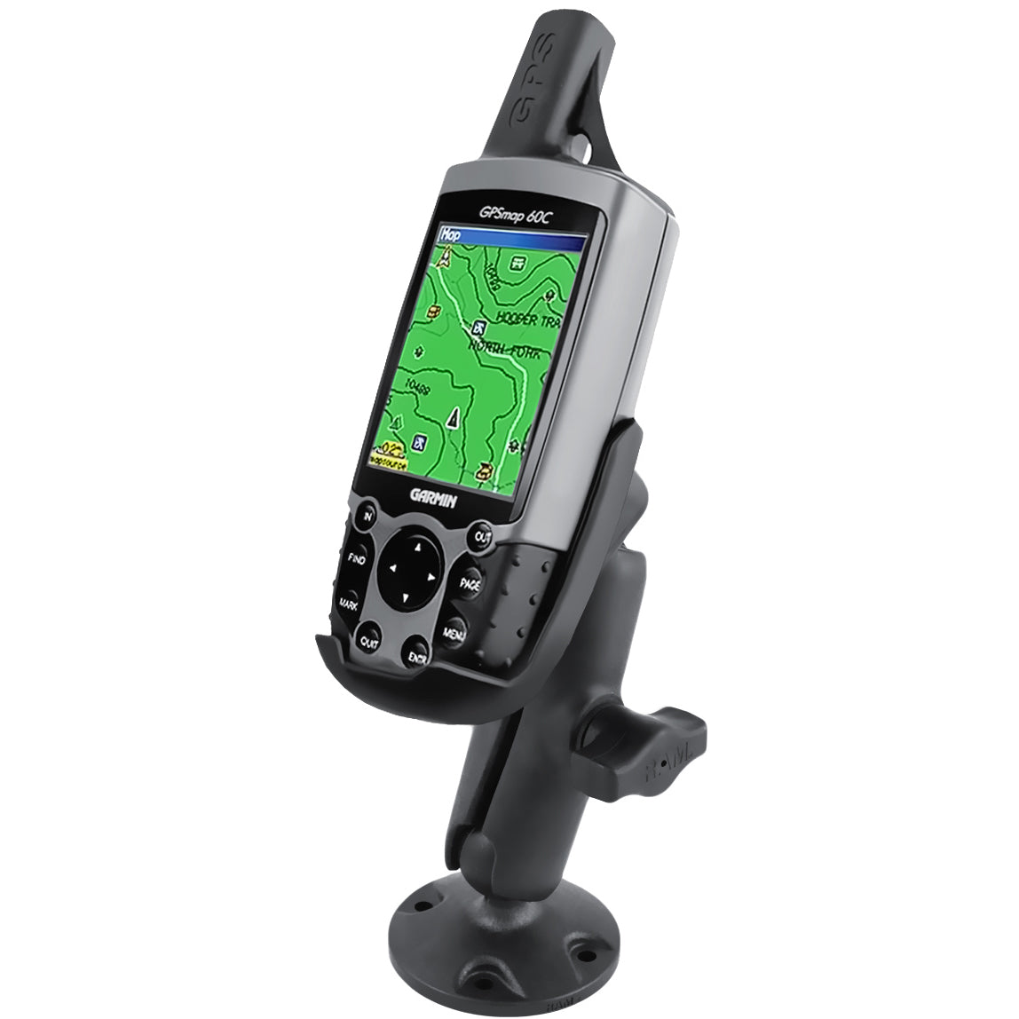 RAP-B-138-GA12U.jpg RAM® Composite Drill-Down Mount for Garmin GPSMAP 60 Series + More - Image 1