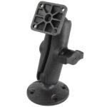 RAM® Composite Drill-Down Double Ball Mount with Rectangle AMPS Plate