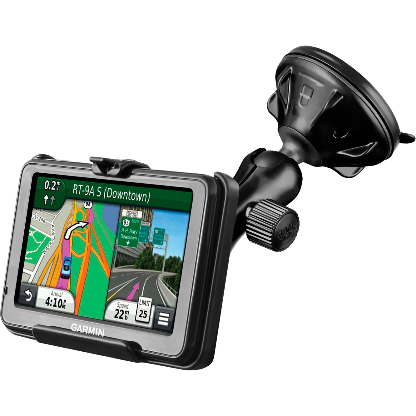 RAP-B-166-2-GA25U.jpg RAM® Twist-Lock™ Low-Profile Suction Mount for Garmin nuvi 200W + More - Image 1