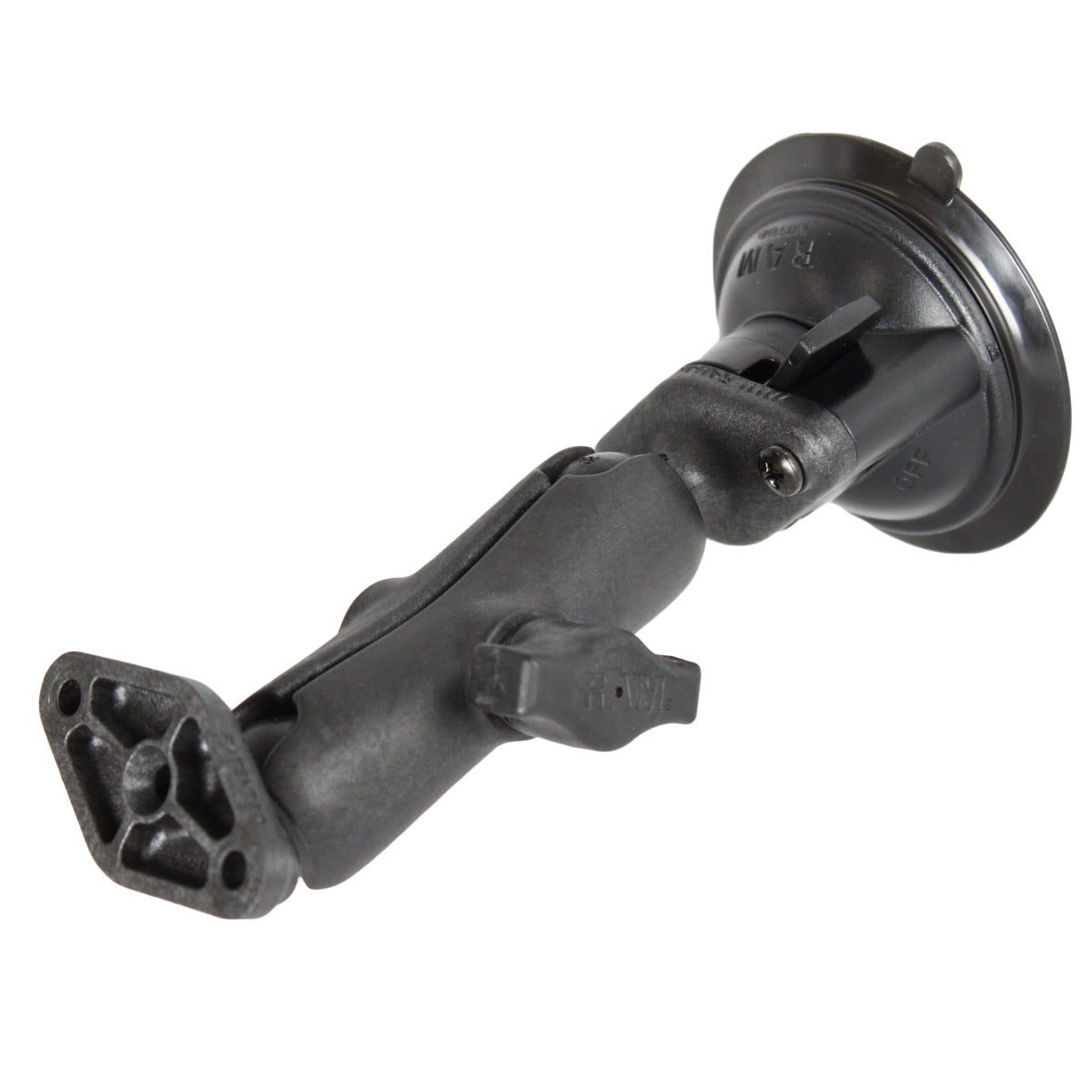 RAP-B-166U.jpg RAM® Twist-Lock™ Composite Suction Cup Double Ball Mount - Medium - Image 1