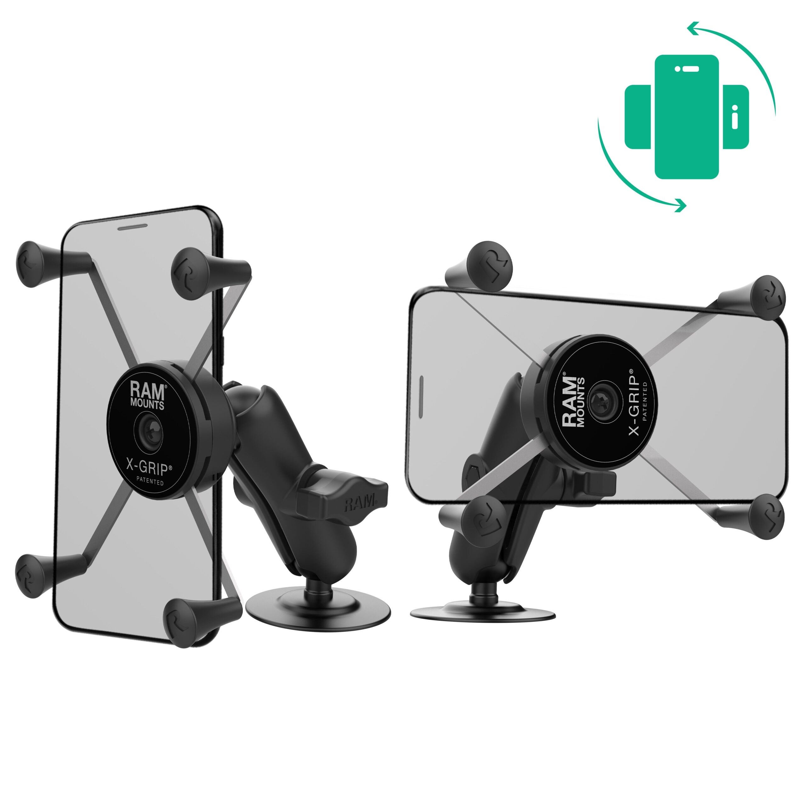 RAP-B-378-UN10RU.jpg RAM® Rotating X-Grip® Large Phone Mount with Flex Adhesive Base - Image 1