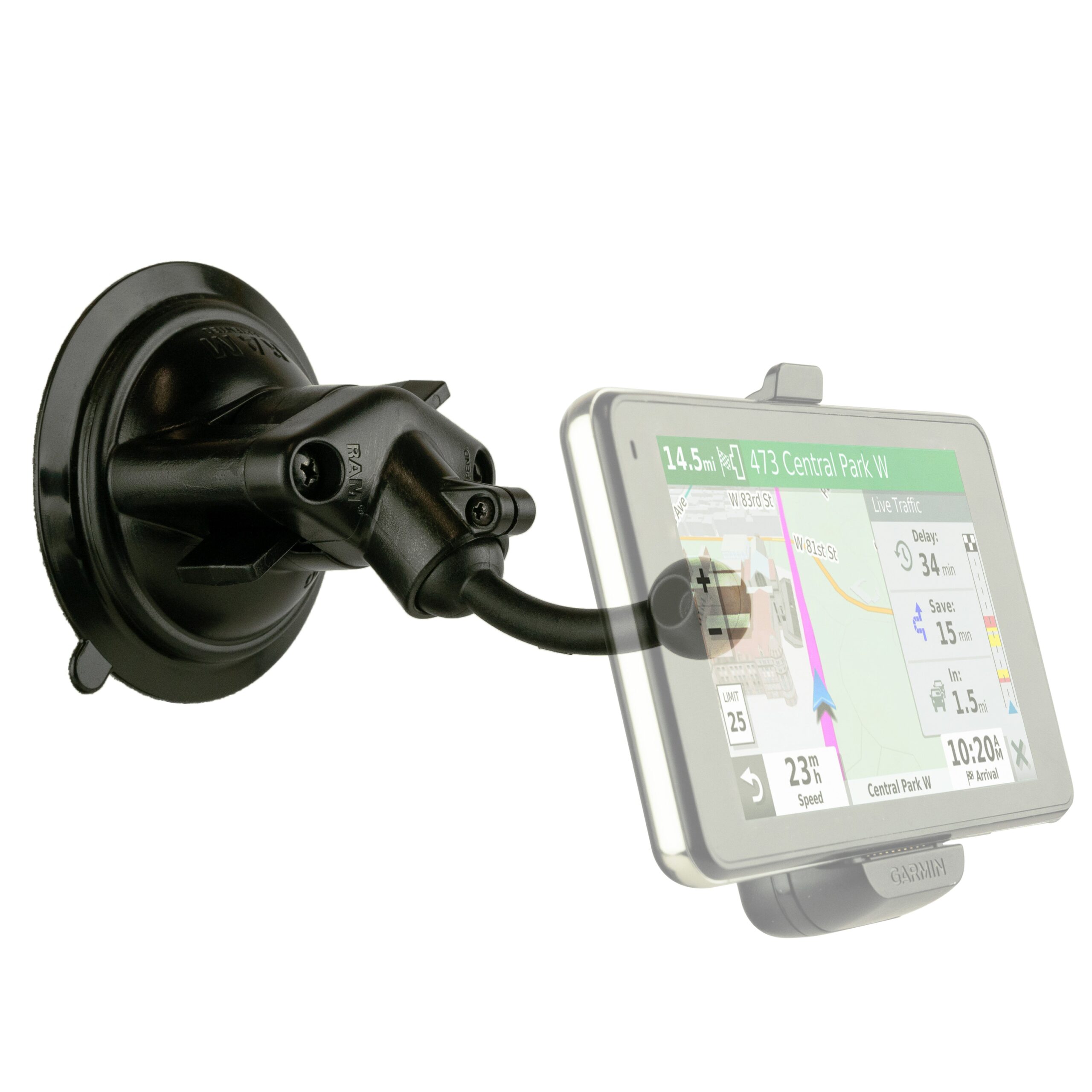 RAP-SB-224-1-RGLU.jpg RAM® Twist-Lock™ Suction Cup Mount with 17mm Garmin Ball (Drive + More) - Image 1