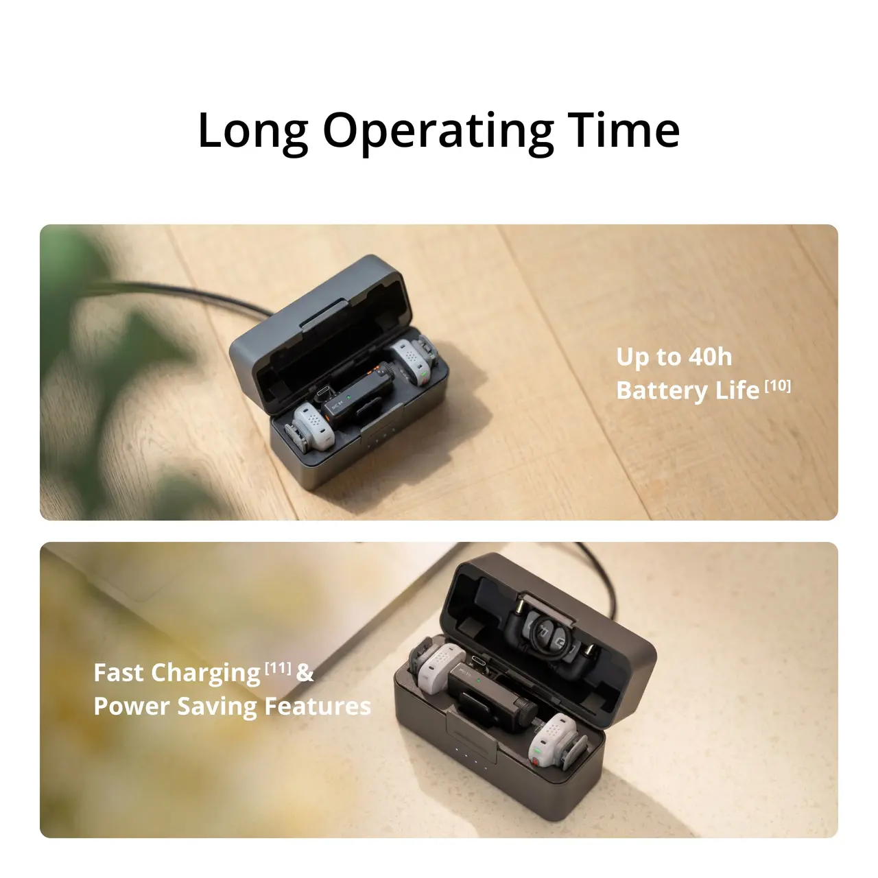 Long Operating Time & Fast Charging