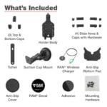 RAM® Quick-Grip™ Pro Suction Cup Mount with Qi2 15W Wireless Charger - Image 6