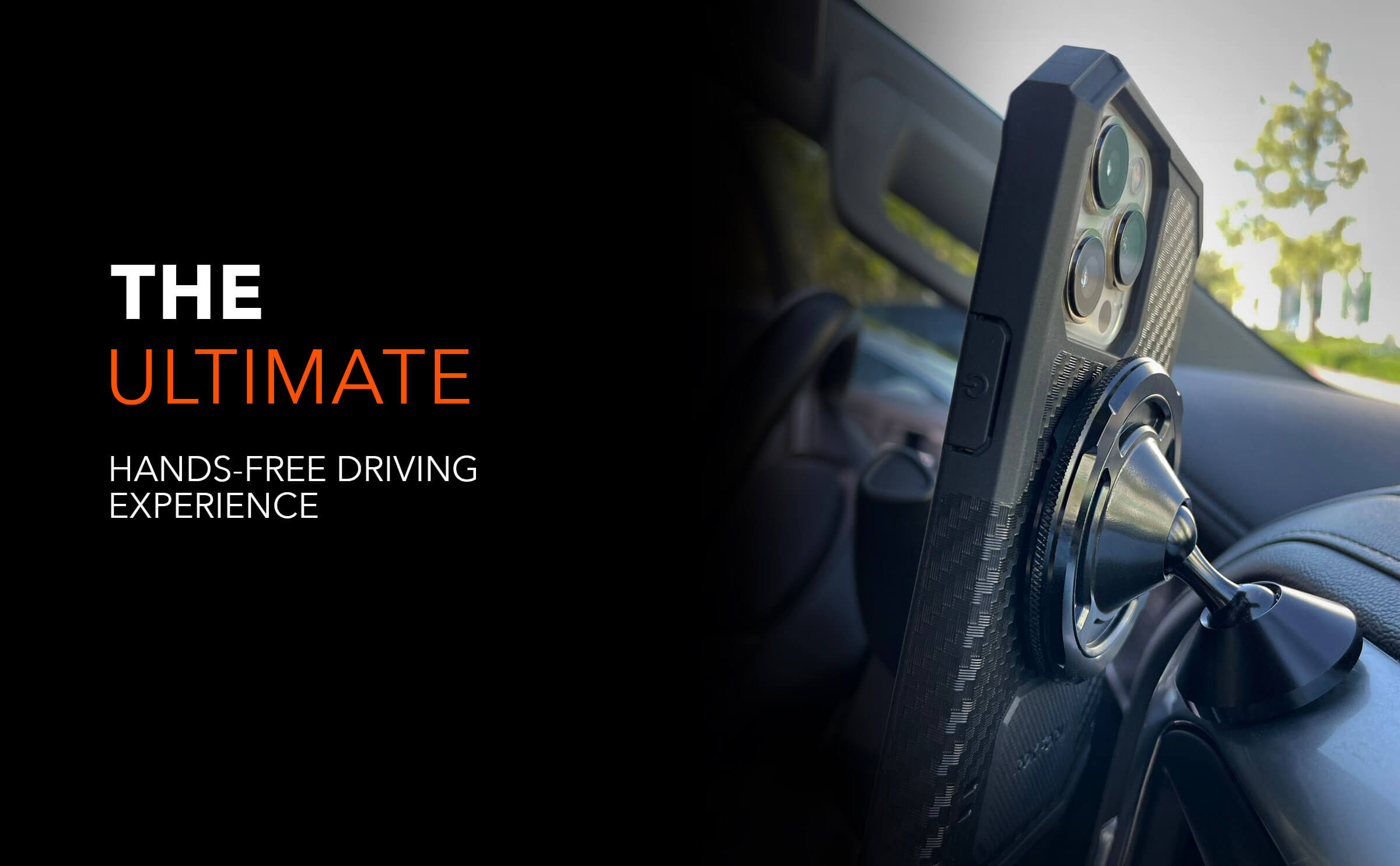 a car with a steering wheel